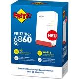 FRITZ! FRITZ!Box 6860 5G, Router WIRELESS LTE Box 6860 5G, Router di rete cellulare, Bianco, Gigabit Ethernet, 10,100,1000 Mbit/s, IEEE 802.3at, 802.11a, 802.11g, Wi-Fi 5 (802.11ac), Wi-Fi 6 (802.11ax)