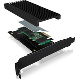 ICY BOX IB-PCI208-HS scheda di interfaccia e adattatore Interno M.2 Nero, PCIe, M.2, Piena altezza/Basso profilo, PCIe 4.0, Nero, Passivo