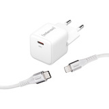 Intenso Power Adapter W30C GaN + C315L Lightning Kabel, Caricabatterie bianco