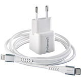 Intenso Power Adapter W30C GaN + C315L Lightning Kabel, Caricabatterie bianco