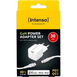 Intenso Power Adapter W30C GaN + C315L Lightning Kabel, Caricabatterie bianco