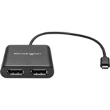 Kensington Adattatore video da USB-C a DisplayPort 1.2 doppio Nero, USB 3.2 Gen 1 (3.1 Gen 1) Type-C, DisplayPort, Nero, Windows 10 or above, 57 g, 1 pz