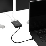 Kensington Adattatore video da USB-C a DisplayPort 1.2 doppio Nero, USB 3.2 Gen 1 (3.1 Gen 1) Type-C, DisplayPort, Nero, Windows 10 or above, 57 g, 1 pz