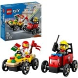 LEGO City Pack veicoli da corsa: pizzaiolo contro pompiere, Giochi di costruzione Set da costruzione, 5 anno/i, Plastica, 70 pz, 119 g
