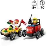 LEGO Pack veicoli da corsa: pizzaiolo contro pompiere, Giochi di costruzione Set da costruzione, 5 anno/i, Plastica, 70 pz, 119 g