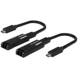 Lindy 43312 moltiplicatore di rete Ricevitore e trasmettitore di rete Nero, Cavo di prolunga Nero, Ricevitore e trasmettitore di rete, 100 m, 10000 Mbit/s, Fibra, USB 3.2 Gen 1 (3.1 Gen 1) Type-C, Nero