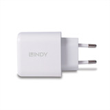 Lindy Caricatore USB Tipo A e C 30W, Caricabatterie bianco