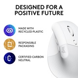 Logitech Lift Mouse Ergonomico Verticale, Senza Fili, Ricevitore Bluetooth o Logi Bolt USB, Clic Silenziosi, 4 Tasti, Compatibile con Windows / macOS / iPadOS, Laptop, PC. Bianco bianco/Grigio chiaro, Senza Fili, Ricevitore Bluetooth o Logi Bolt USB, Clic Silenziosi, 4 Tasti, Compatibile con Windows / macOS / iPadOS, Laptop, PC. Bianco, Mano destra, Design verticale, Ottico, RF senza fili + Bluetooth, 4000 DPI, Bianco