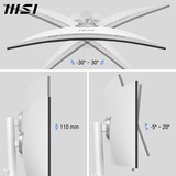 MSI Modern MD342CQPWDE Monitor PC 86,4 cm (34") 3440 x 1440 Pixel UltraWide Quad HD LCD Bianco, Monitor LED bianco, 86,4 cm (34"), 3440 x 1440 Pixel, UltraWide Quad HD, LCD, 4 ms, Bianco