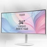MSI Modern MD342CQPW, Monitor LED bianco