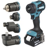 Makita Avvitatore a batteria con sistema di teste intercambiabili DDF491RTJ, 18 Volt, Trapano avvitatore blu/Nero