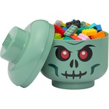 Room Copenhagen LEGO Testa contenitore "Scheletro", piccola, Scatola di immagazzinaggio verde/Nero