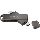 SanDisk iXpand unità flash USB 128 GB USB Type-C / Lightning 3.2 Gen 1 (3.1 Gen 1) Nero Nero, 128 GB, USB Type-C / Lightning, 3.2 Gen 1 (3.1 Gen 1), Girevole, Protezione della password, Nero