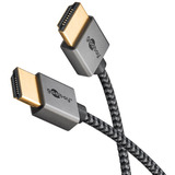 goobay Plus Slim Cavo HDMI ad alta velocità con Ethernet, 4K @ 60Hz grigio