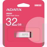 ADATA UR350 unità flash USB 32 GB USB tipo A 3.2 Gen 1 (3.1 Gen 1) Nero, Chiavetta USB nichel/Nero, 32 GB, USB tipo A, 3.2 Gen 1 (3.1 Gen 1), 100 MB/s, Cuffia, Nero