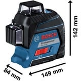 Bosch GLL 3-80 Professional Livella lineare 30 m 630 - 650 nm (< 10 mW), Attraversare la linea laser blu/Nero, 30 m, 0,3 mm/m, 4°, 120 m, 630 nm, Orizzontale/Verticale