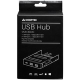 Chieftec MUB-3003 hub di interfaccia USB 3.2 Gen 2 (3.1 Gen 2) Type-A 10000 Mbit/s Nero Nero, USB 3.2 Gen 2 (3.1 Gen 2) Type-A, USB 3.2 Gen 1 (3.1 Gen 1) Type-A, USB 3.2 Gen 2 (3.1 Gen 2) Type-C, 10000 Mbit/s, Nero, Metallo, Plastica, 102 mm