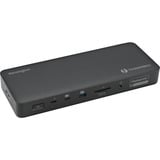 Kensington Docking station ibrida SD5920T EQ Thunderbolt 4 Quad 4K con tecnologia DisplayLink Cablato, Thunderbolt 4, 96 W, 3,5 mm, 10,100,1000,2500 Mbit/s, Nero