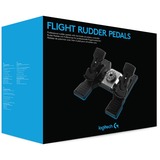 Logitech Flight Rudder Pedals Nero, Argento USB 2.0 Simulazione di Volo Analogico/Digitale PC Simulazione di Volo, PC, Analogico/Digitale, Cablato, USB 2.0, Nero, Argento