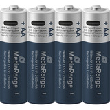 MediaRange Batteria USB-C Li-Ion, Mignon AA I 1.5V | 1400 mAh, confezione da 4 