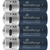 MediaRange Batteria USB-C Li-Ion, Mignon AA I 1.5V | 1400 mAh, confezione da 4 