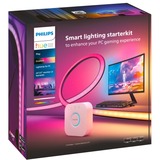 Philips Hue Philips Hue White and Color Ambiance Lightstrip Gradient per PC 24 -27" Confezione da 3 strisce Starter kit + Hue Bridge, Striscia LED Nero/Bianco, Philips Hue White and Color Ambiance Lightstrip Gradient per PC 24 -27" Confezione da 3 strisce Starter kit + Hue Bridge, Striscia LED intelligente, Bluetooth/Zigbee, Nero, Bianco, LED, Silicone, Lampadina/e non sostituibile/i