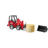 bruder Scha'Ffer Movimento Terra 2034 Con Accessori E Balla Fieno, Veicolo modello rosso/Nero, Nero, Rosso, Acrilonitrile butadiene stirene (ABS), 4 anno/i, 1:16, Non adatto per bambini con età inferiore ai 36 mesi