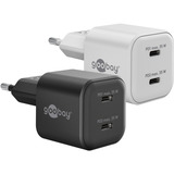 goobay Caricatore rapido duale USB-C Nano, PD, GaN, 35 watt, Caricabatterie Nero