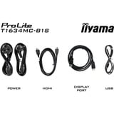 iiyama T1634MC-B1S, Monitor LED Nero (opaco)