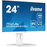 iiyama XUB2492HSU-W6 Monitor PC 60,5 cm (23.8") 1920 x 1080 Pixel Full HD LED Bianco, Monitor LED bianco (matto), 60,5 cm (23.8"), 1920 x 1080 Pixel, Full HD, LED, 0,4 ms, Bianco