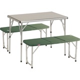 Coleman 205584 tavolo da camping Bianco, Tabella verde/Argento, 4 seduta(e), Sedie incorporate, Alluminio, Bianco, 8,4 kg