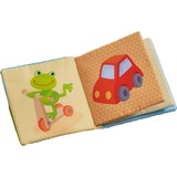 HABA Libro in stoffa Ranocchio magico, Libro di apprendimento Bambini, Copertina morbida, 8 pagine