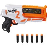 Hasbro Ultra Two Blaster motorizzato a retrocarica rapida, 6 dardi Ultra, Pistola NERF bianco/Orange, 6 dardi Ultra, Blaster giocattolo, 8 anno/i