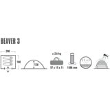 High Peak Beaver 3, Tenda Nero