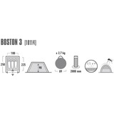 High Peak Boston 3 alluminio/grigio scuro