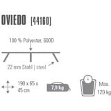 High Peak Lettino da campeggio Oviedo grigio