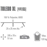 High Peak Lettino da campeggio Toledo XL grigio