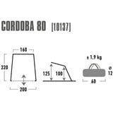 High Peak Strandmuschel Cordoba 80, Tenda alluminio/grigio scuro