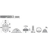 High Peak Tenda a cupola da trekking Woodpecker 3 verde chiaro/Rosso