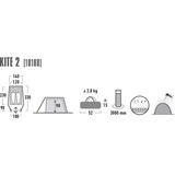 High Peak Tenda a tunnel Kite 2 verde/Rosso