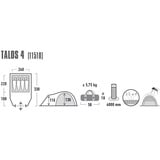 High Peak Tenda cupola Talos 4 grigio scuro/verde chiaro