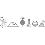 High Peak Vision 2 Verde Tenda a tunnel verde, Campeggio, Tenda a tunnel, 1,86 kg, Verde