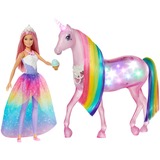 Mattel Dreamtopia Playset con Bambola e Unicorno Grande Che Si Illumina con Chioma da Pettinare, Giocattolo per Bambini 3+ Anni, FXT26 Giocattolo per Bambini 3+ Anni, FXT26, Bambola alla moda, Femmina, 3 anno/i, Ragazza, Sonoro, Effetti della luce