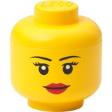 Room Copenhagen LEGO Storage Head "Girl", mini, Scatola di immagazzinaggio giallo