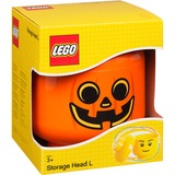 Room Copenhagen LEGO Storage Head "Zucca", grande, Scatola di immagazzinaggio arancione /Nero
