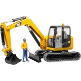 bruder Cat Mini Excavator with worker veicolo giocattolo, Veicolo modello giallo/Nero, Modellino di scavatore, Plastica