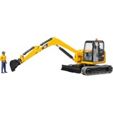 bruder Cat Mini Excavator with worker veicolo giocattolo, Veicolo modello giallo/Nero, Modellino di scavatore, Plastica