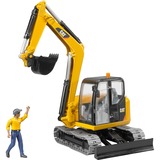 bruder Cat Mini Excavator with worker veicolo giocattolo, Veicolo modello giallo/Nero, Modellino di scavatore, Plastica