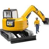 bruder Cat Mini Excavator with worker veicolo giocattolo, Veicolo modello giallo/Nero, Modellino di scavatore, Plastica