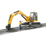 bruder Cat Mini Excavator with worker veicolo giocattolo, Veicolo modello giallo/Nero, Modellino di scavatore, Plastica